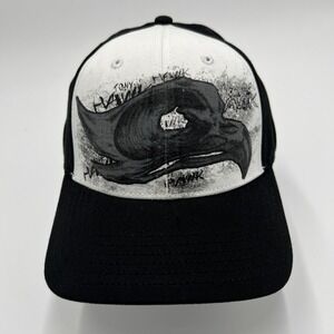 Tony Hawk Y2K Skateboarding Graphic A-Flex Fitted Hat Black White S/M New